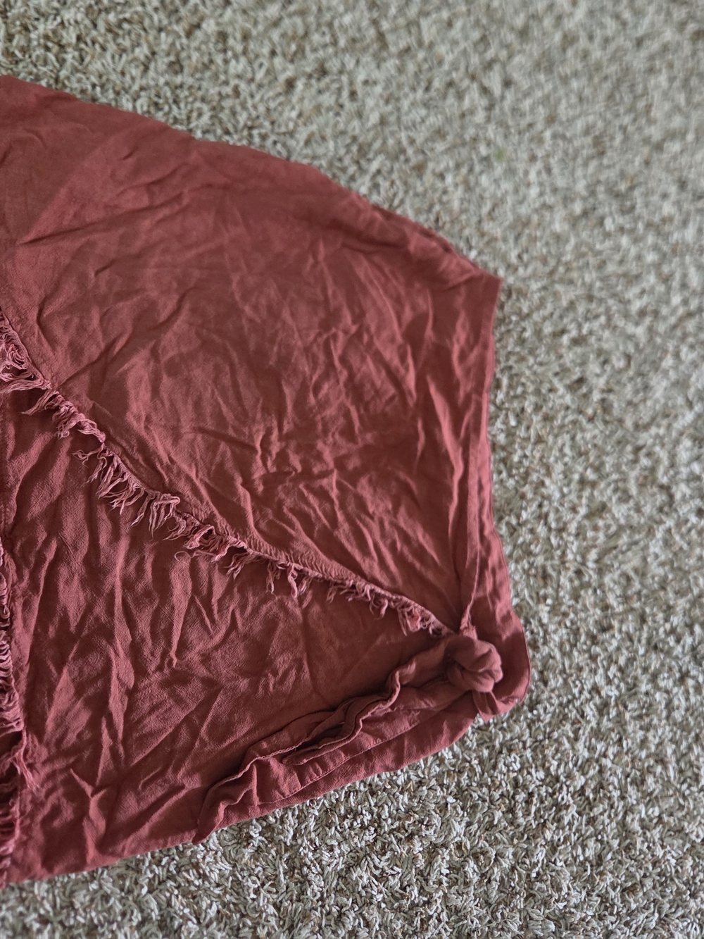 NATURAL LIFE Rust Fringe Cotton Throw